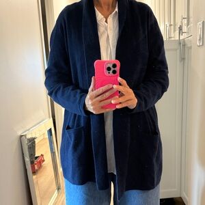 100% cashmere Lord & Taylor Navy Blue Women's Cardigan size 2X